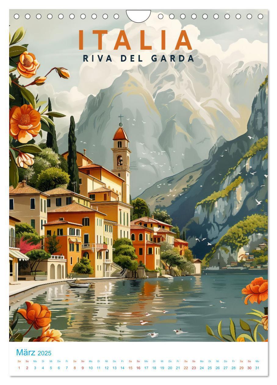 Bild: 9783457130230 | Italien - Old School Poster Style (Wandkalender 2025 DIN A4 hoch),...