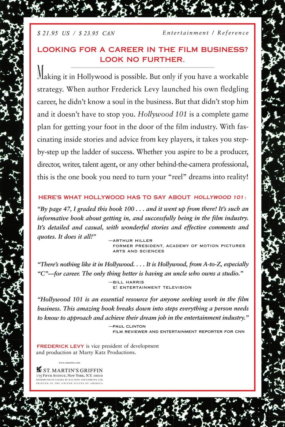 Rückseite: 9781580631235 | Hollywood 101 | The Film Industry | Frederick Levy | Taschenbuch