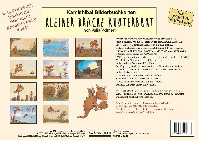 Rückseite: 9783865591128 | Kamishibai Bilderbuchkarten 'Kleiner Drache Kunterbunt' | Volmert