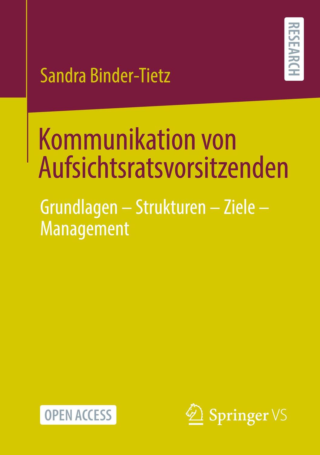 Cover: 9783658377168 | Kommunikation von Aufsichtsratsvorsitzenden | Sandra Binder-Tietz