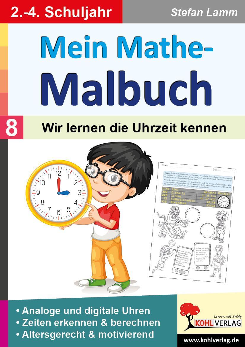 Cover: 9783985580675 | Mein Mathe-Malbuch / Band 8: Wir lernen die Uhrzeit kennen | Lamm