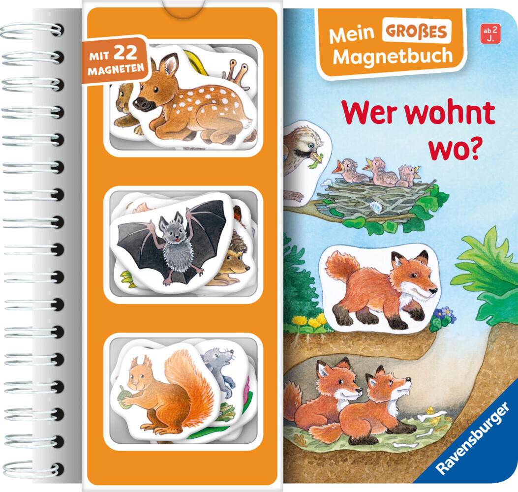 Cover: 9783473421503 | Mein großes Magnetbuch: Wer wohnt wo? - Magnet-Spielbuch ab 2...