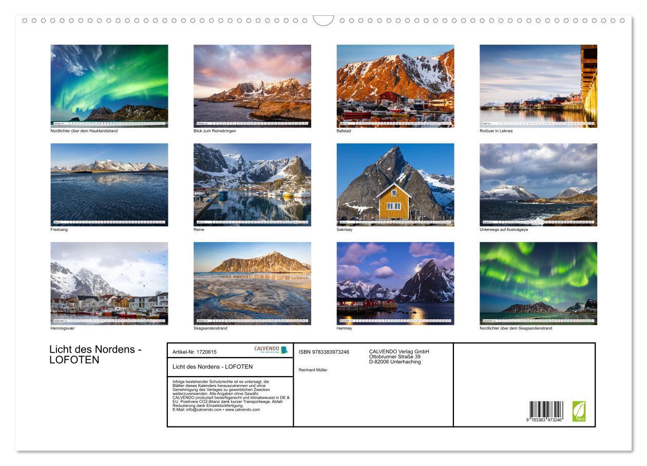 Bild: 9783383973246 | Licht des Nordens - LOFOTEN (Wandkalender 2025 DIN A2 quer),...