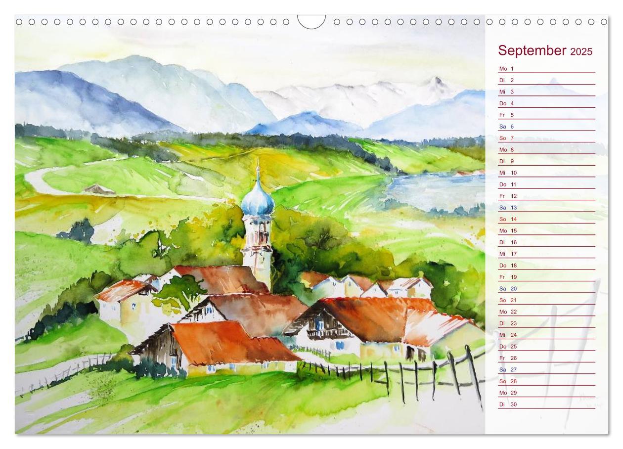 Bild: 9783435522668 | Murnau und das Blaue Land - Aquarelle und Fotografien (Wandkalender...