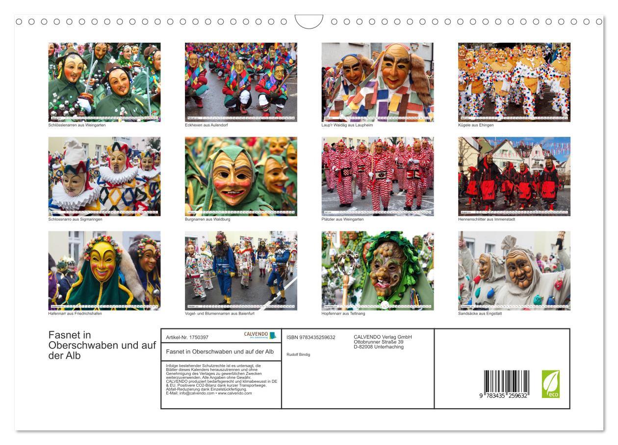 Bild: 9783435259632 | Fasnet in Oberschwaben und auf der Alb (Wandkalender 2025 DIN A3...