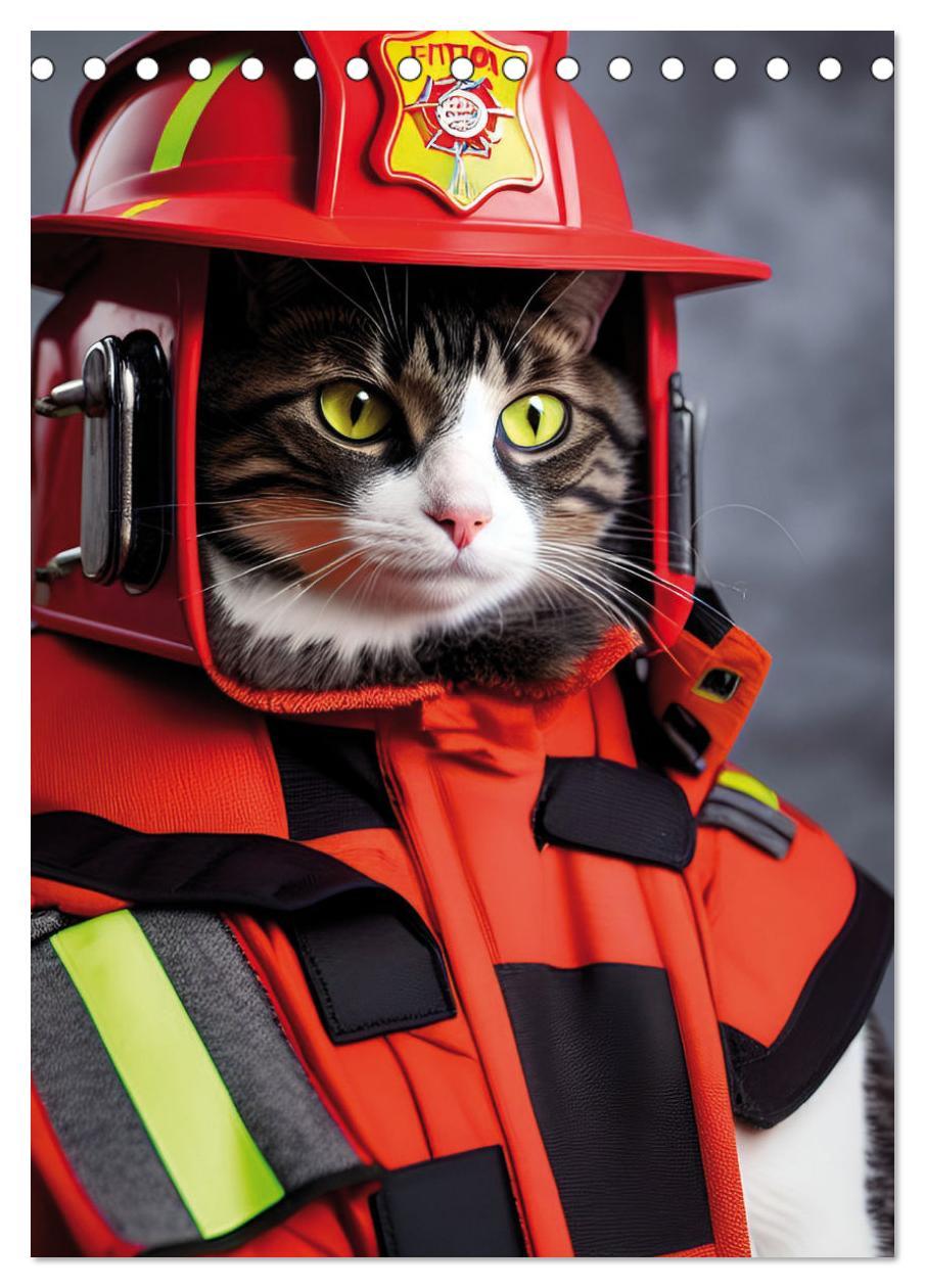 Bild: 9783435882540 | Feuerwehr - Tierischer Feuerwehrkalender (Tischkalender 2025 DIN A5...