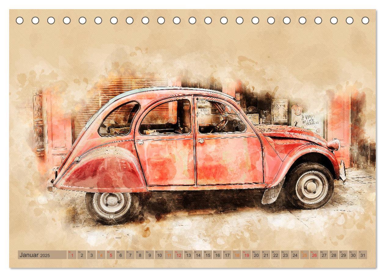 Bild: 9783435214457 | Die Ente, Deux Chevaux, 2CV (Tischkalender 2025 DIN A5 quer),...