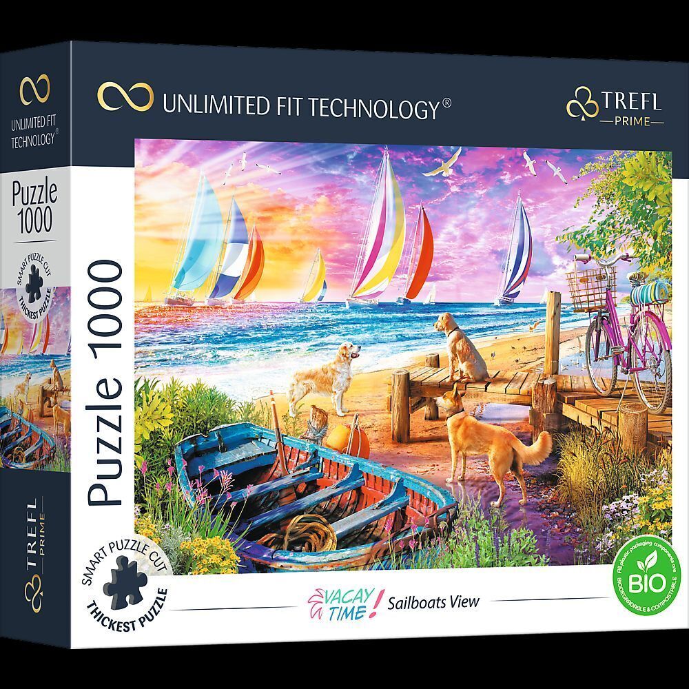 Cover: 5900511106978 | UFT Puzzle 1000 - Vacay Time: Blick auf Segelboote | Spiel | Kartonage