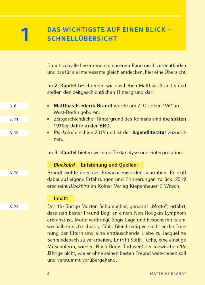 Bild: 9783804431454 | Blackbird von Matthias Brandt - Textanalyse und Interpretation | Buch
