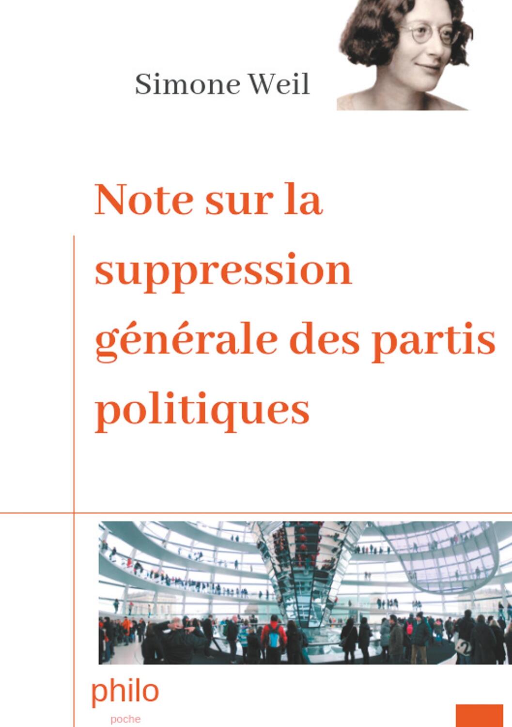 Cover: 9782322128099 | Note sur la suppression générale des partis politiques | Simone Weil