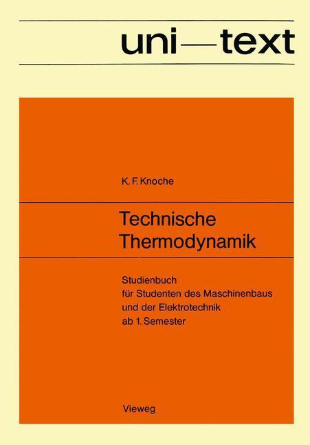 Cover: 9783663052203 | Technische Thermodynamik | Karl Friedrich Knoche | Taschenbuch | viii