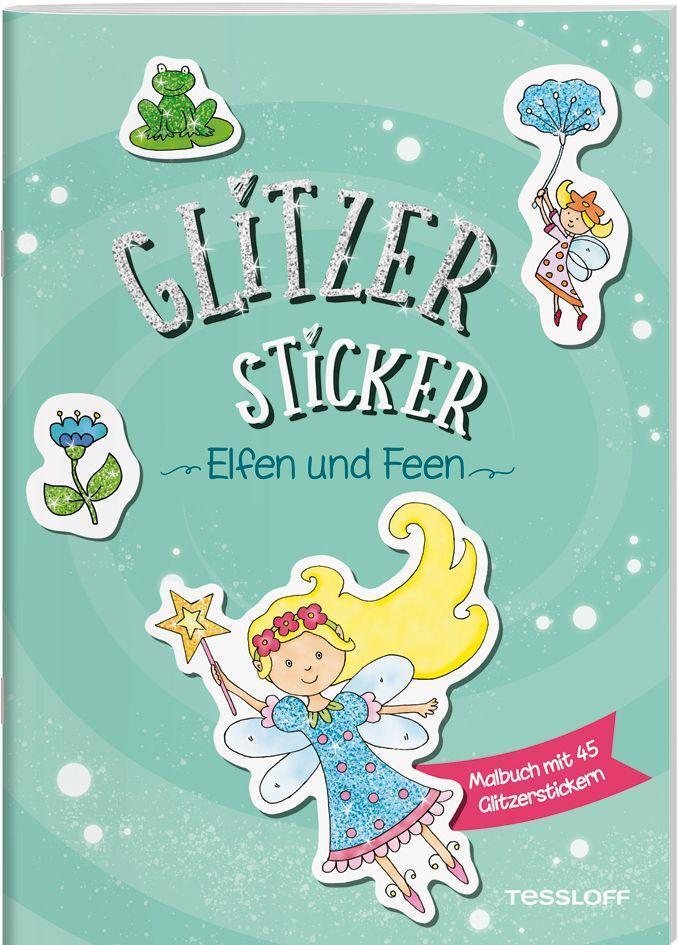 Cover: 9783788646523 | Glitzer Sticker Malbuch. Elfen und Feen | Mit 45 Glitzerstickern