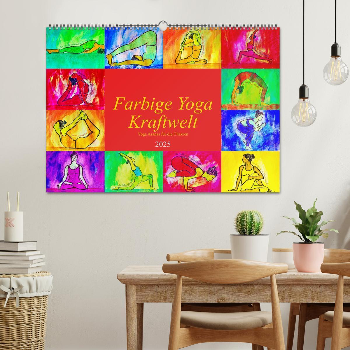 Bild: 9783383969058 | Farbige Yoga Kraftwelt - Yoga Asanas für die Chakren (Wandkalender...