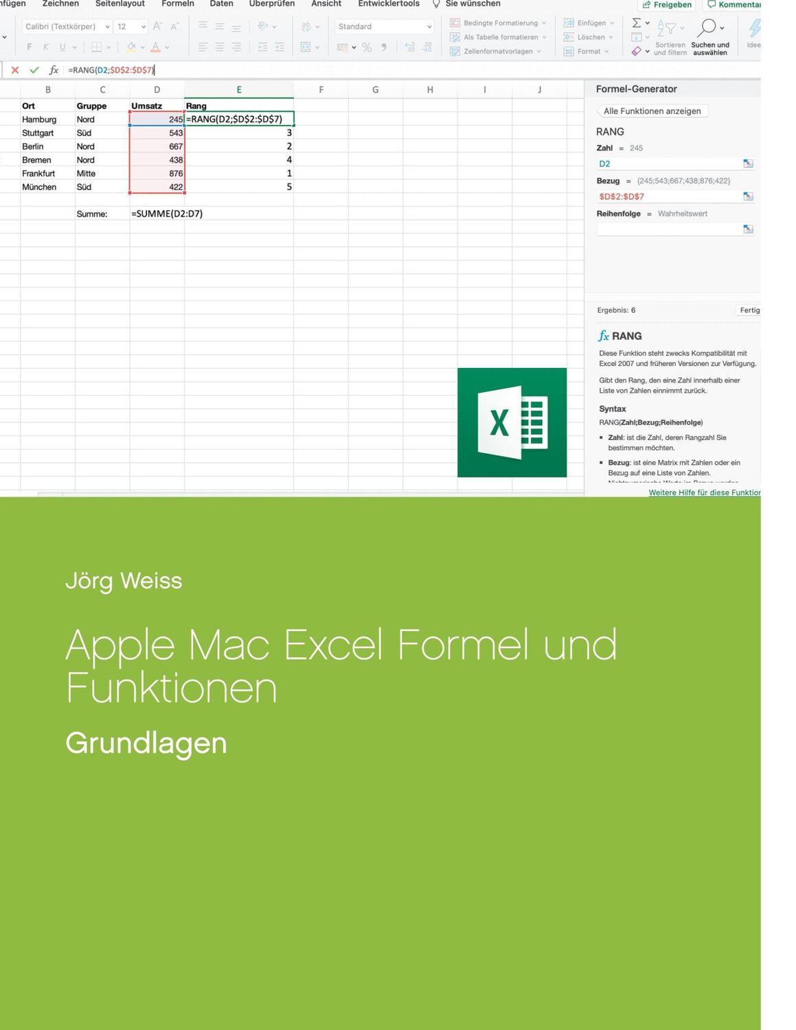 Cover: 9783752685008 | Apple Mac Excel Formel und Funktionen | Grundlagen | Jörg Weiss | Buch