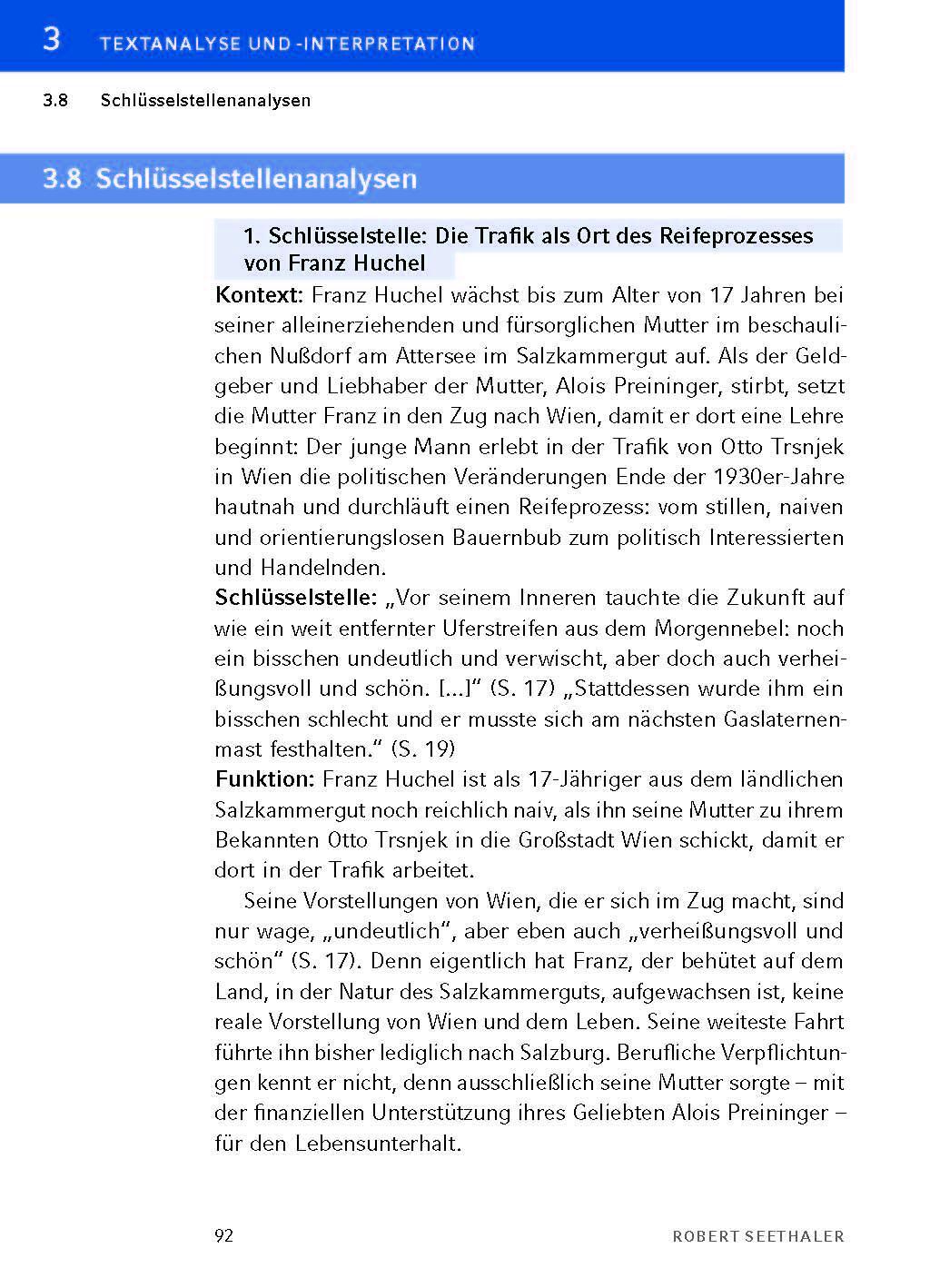 Bild: 9783804420830 | Der Trafikant - Textanalyse und Interpretation | Robert Seethaler