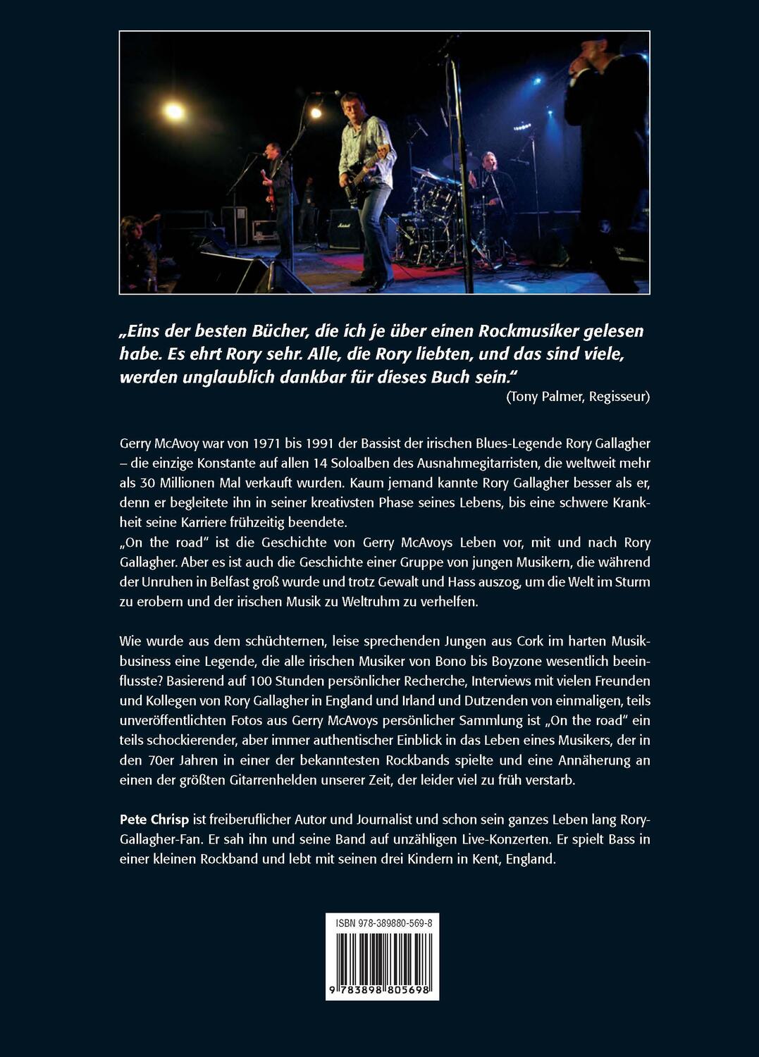 Rückseite: 9783898805698 | On the Road. Mein Leben mit Rory Gallagher und Nine Below Zero | Buch