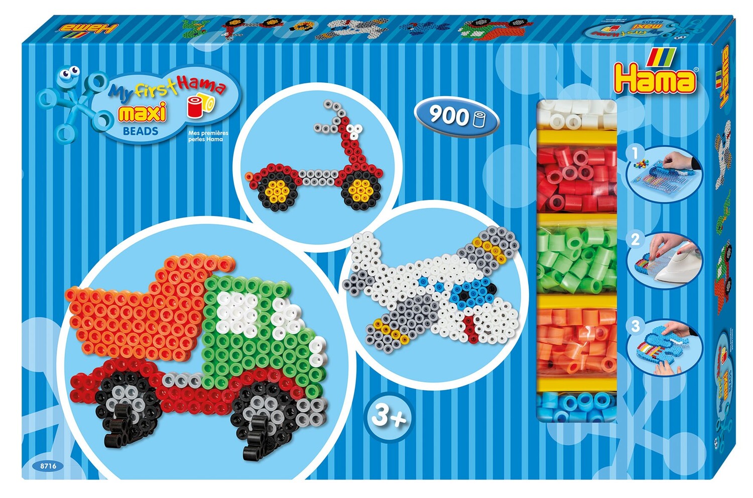 Cover: 28178087166 | Hama 8716 - Geschenkpackung Fahrzeuge, Bügelperlen maxi, 900 Stück