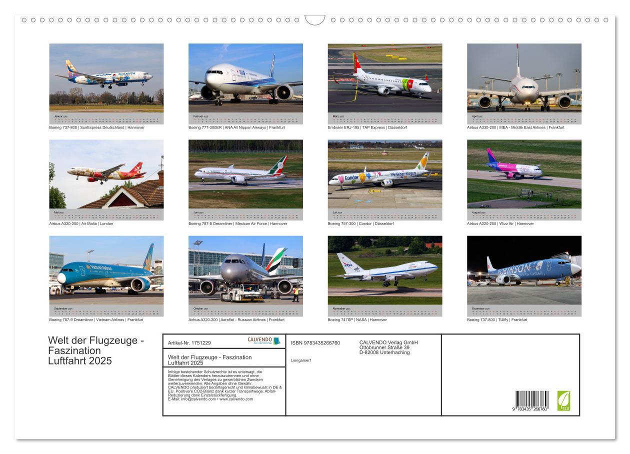 Bild: 9783435266760 | Welt der Flugzeuge - Faszination Luftfahrt 2025 (Wandkalender 2025...