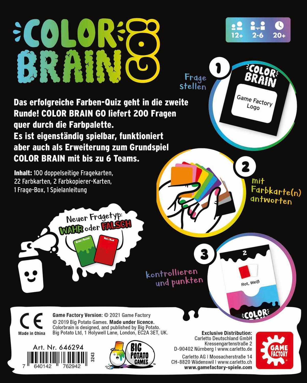 Bild: 7640142762942 | Game Factory - Color Brain Go! | Game Factory | Spiel | 646294 | 2022