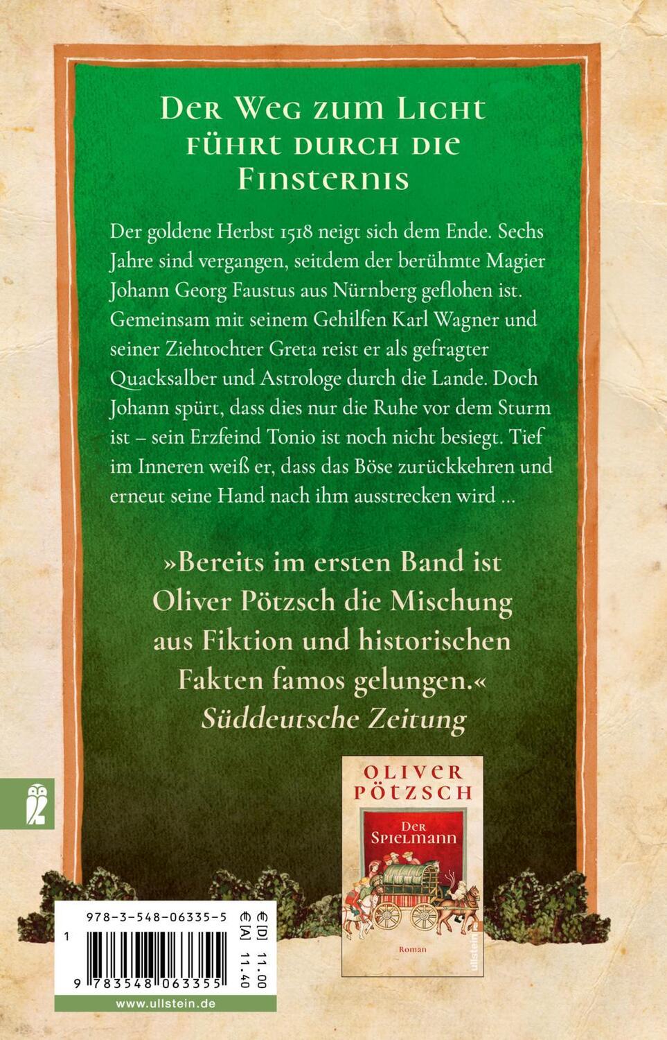 Rückseite: 9783548063355 | Der Lehrmeister | Oliver Pötzsch | Taschenbuch | Faustus-Serie | 2021
