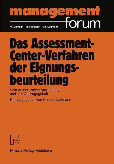 Cover: 9783790804195 | Das Assessment-Center-Verfahren der Eignungsbeurteilung | Lattmann