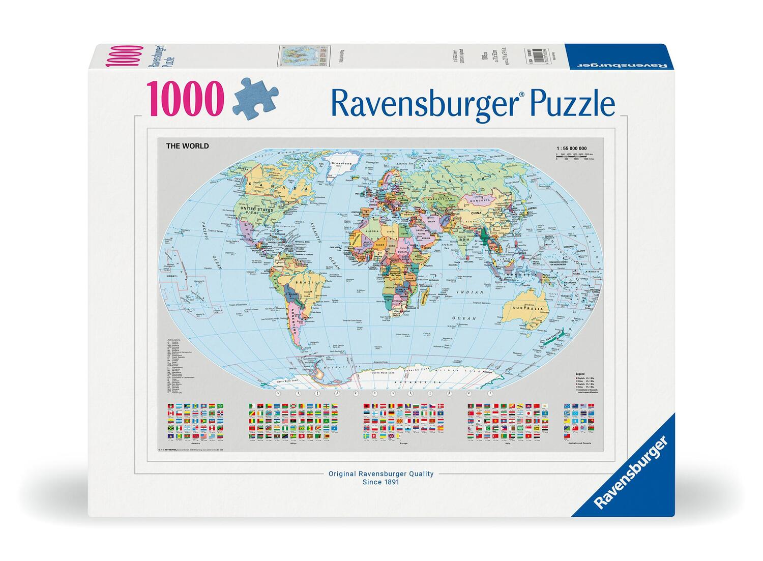 Cover: 4005555000655 | Ravensburger Puzzle 12000065 - Politische Weltkarte - 1000 Teile...