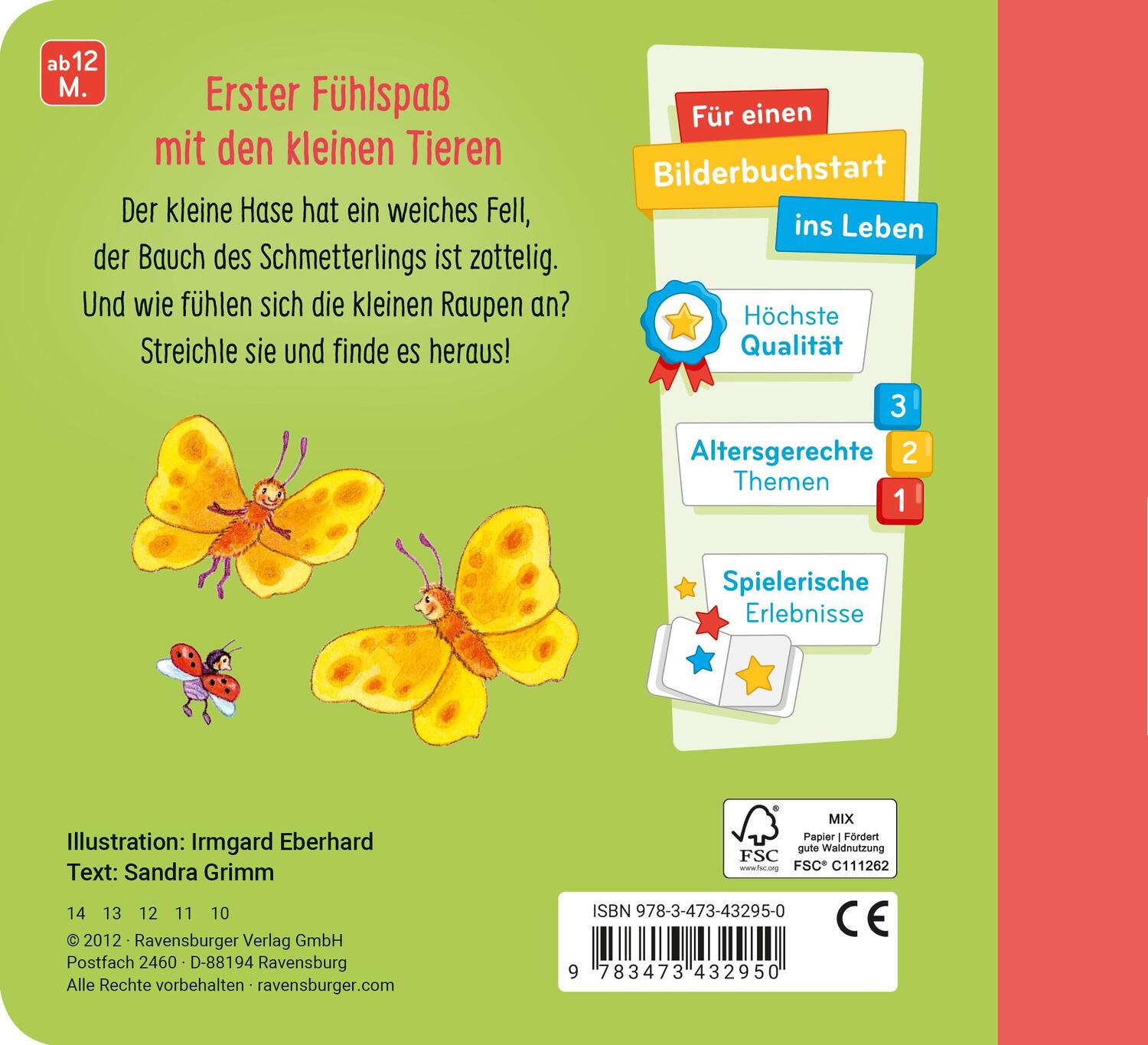 Rückseite: 9783473432950 | Mein erstes Fühlbuch: Kribbel, krabbel, Käferchen | Sandra Grimm