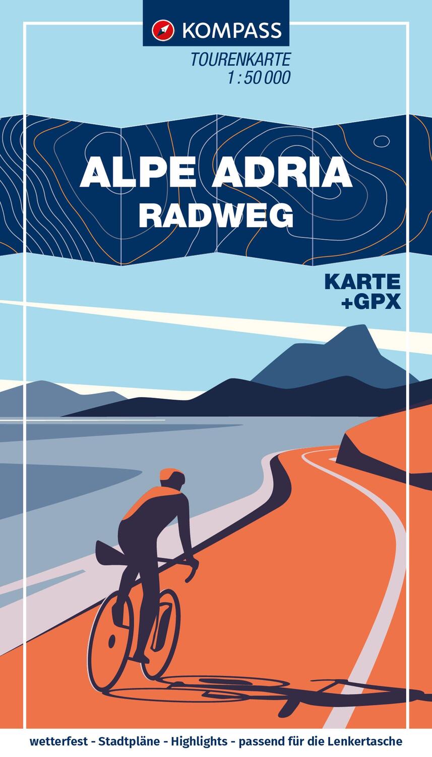 Cover: 9783991540410 | KOMPASS Fahrrad-Tourenkarte Alpe Adria Radweg 1:50.000 | Stück | 46 S.