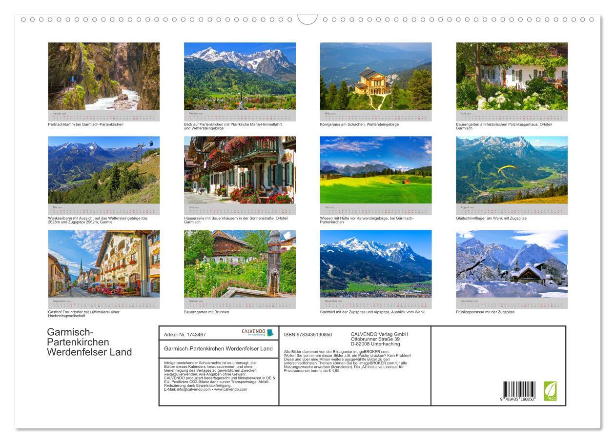 Bild: 9783435190850 | Garmisch-Partenkirchen Werdenfelser Land (Wandkalender 2025 DIN A2...