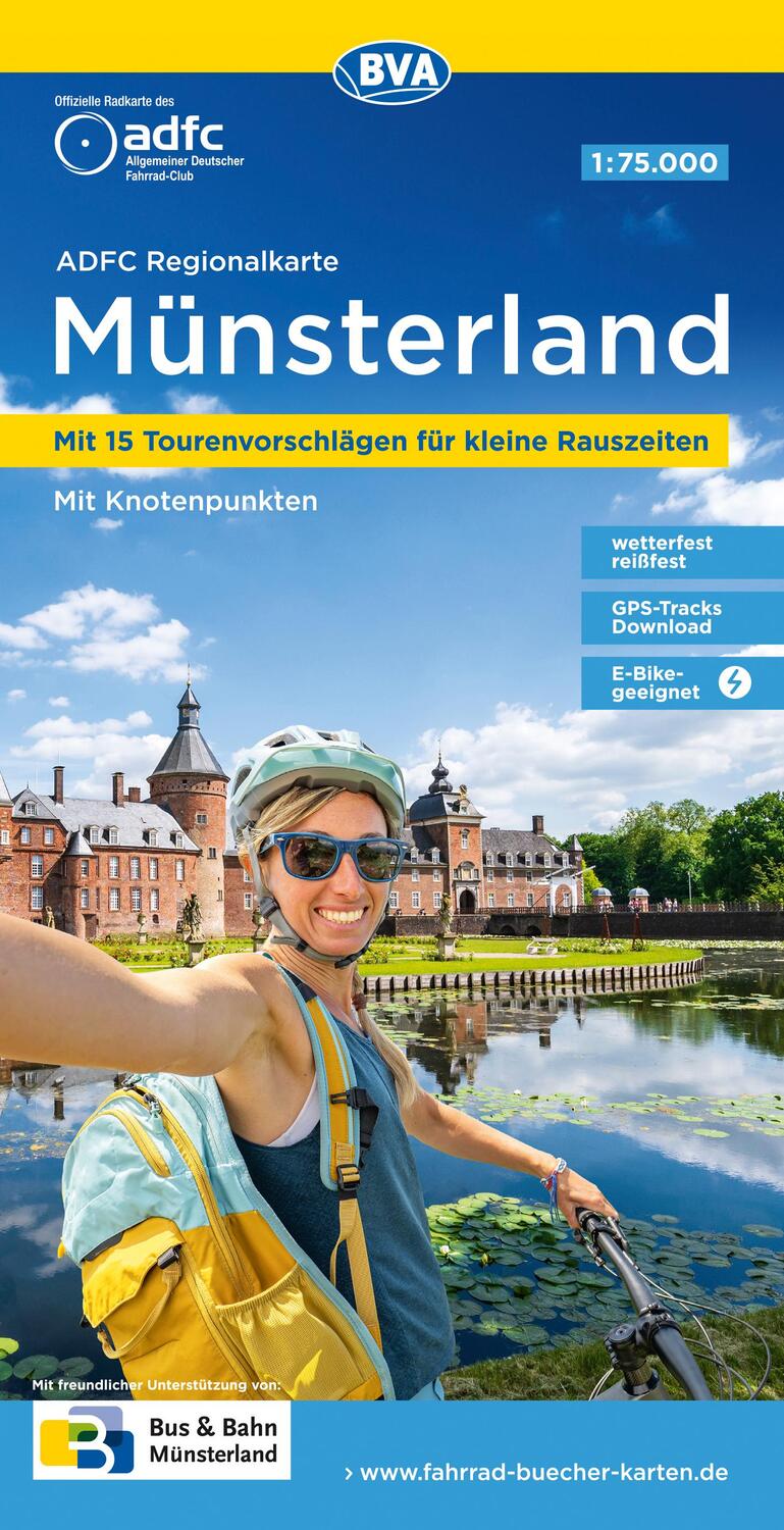 Cover: 9783969901953 | ADFC-Regionalkarte Münsterland, 1:75.000, mit...
