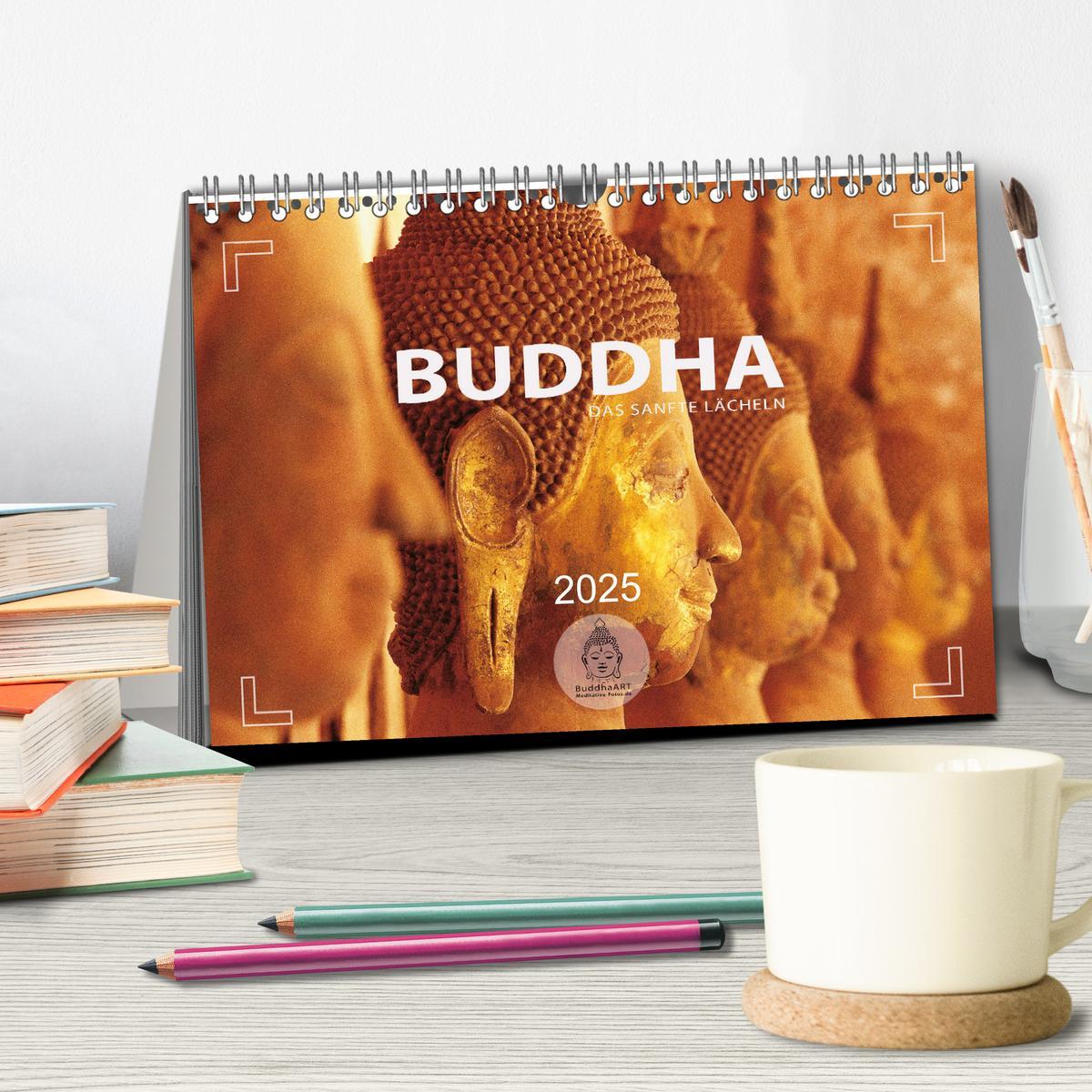 Bild: 9783383983252 | BUDDHA - Ein sanftes Lächeln (Tischkalender 2025 DIN A5 quer),...