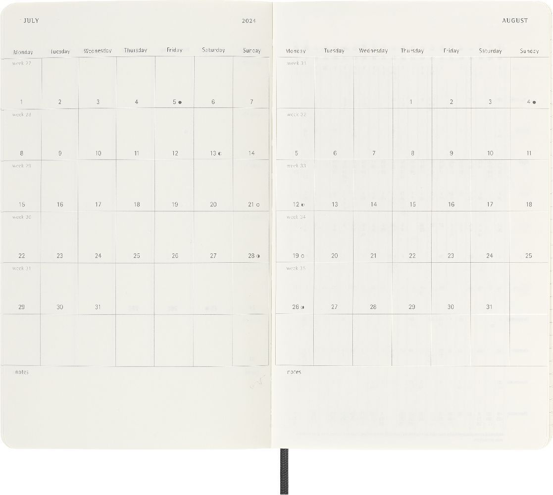 Bild: 8056598856811 | Moleskine 12 Monate Wochenkalender 2024, Large/A5, Schwarz | Buch