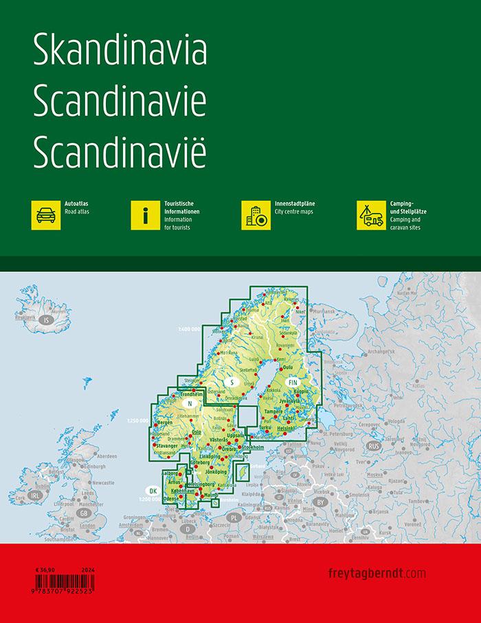 Rückseite: 9783707922523 | Skandinavien, Autoatlas 1:200.000 - 1:400.000, freytag &amp; berndt | Buch