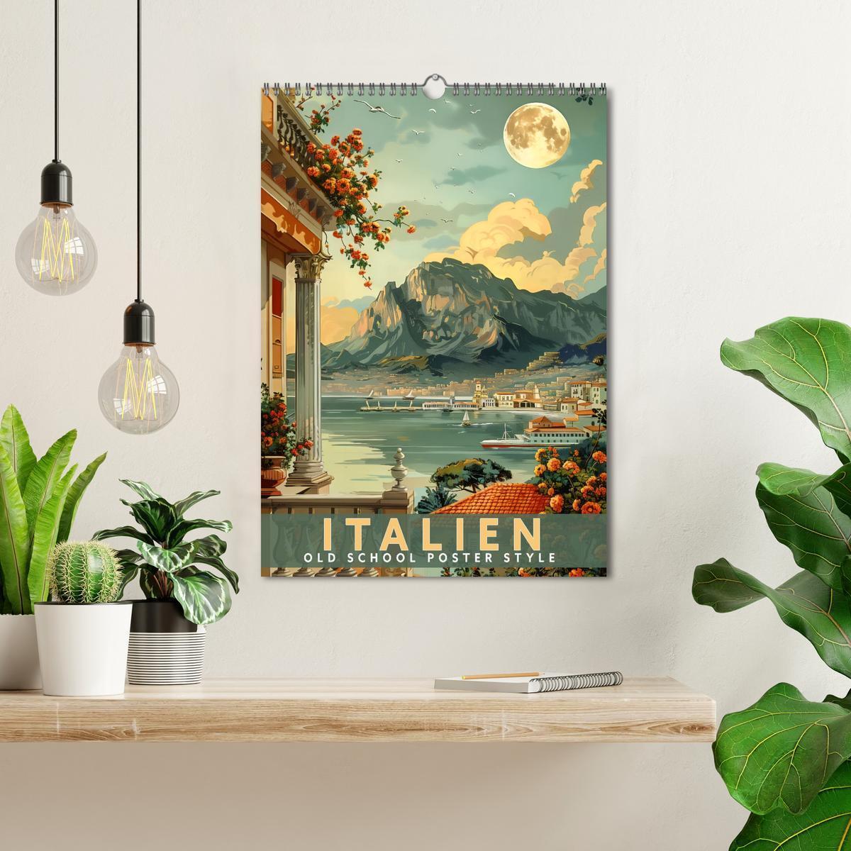 Bild: 9783457130261 | Italien - Old School Poster Style (Wandkalender 2025 DIN A3 hoch),...