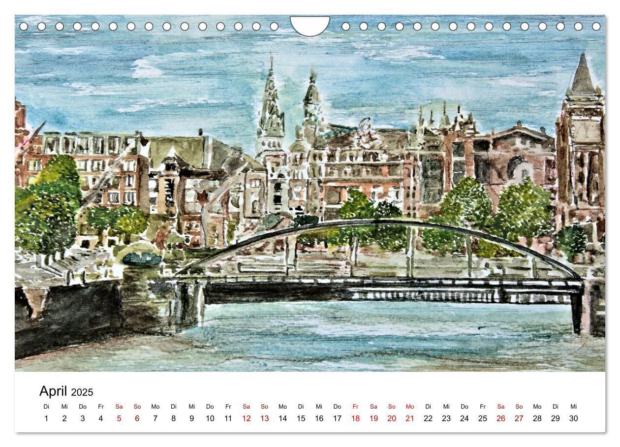 Bild: 9783435096619 | Hamburg in stillen Aquarellen (Wandkalender 2025 DIN A4 quer),...