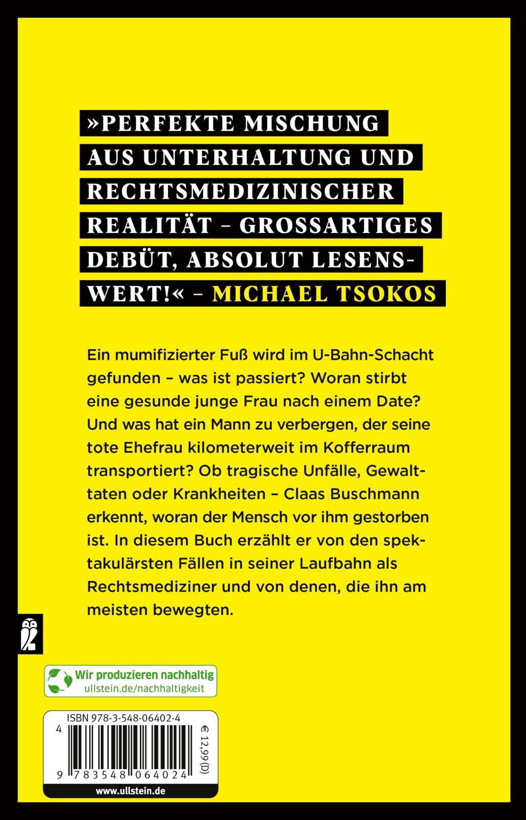 Rückseite: 9783548064024 | Wenn die Toten sprechen | Claas Buschmann | Taschenbuch | 240 S.