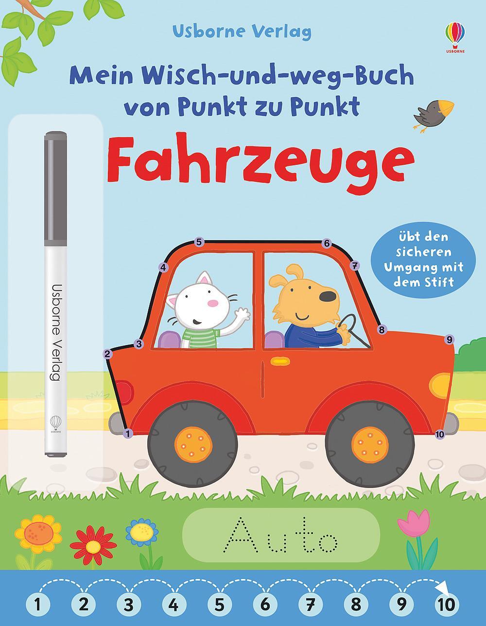 Cover: 9781782328575 | Mein Wisch-und-weg-Buch von Punkt zu Punkt: Fahrzeuge | Brooks | 2018
