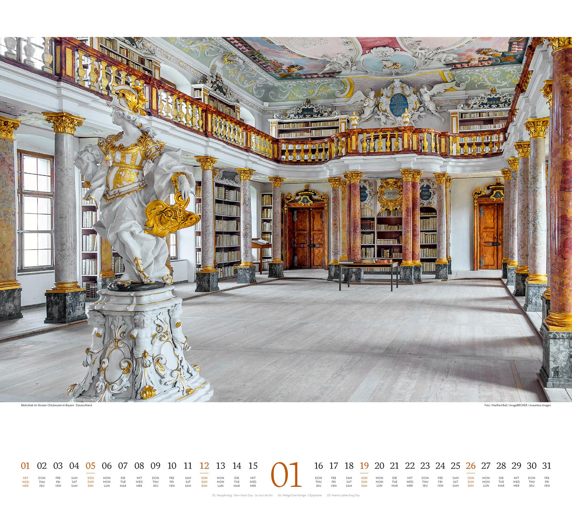 Bild: 9783838425795 | Welt der Bücher - Bibliotheken-Kalender 2025 | Ackermann Kunstverlag