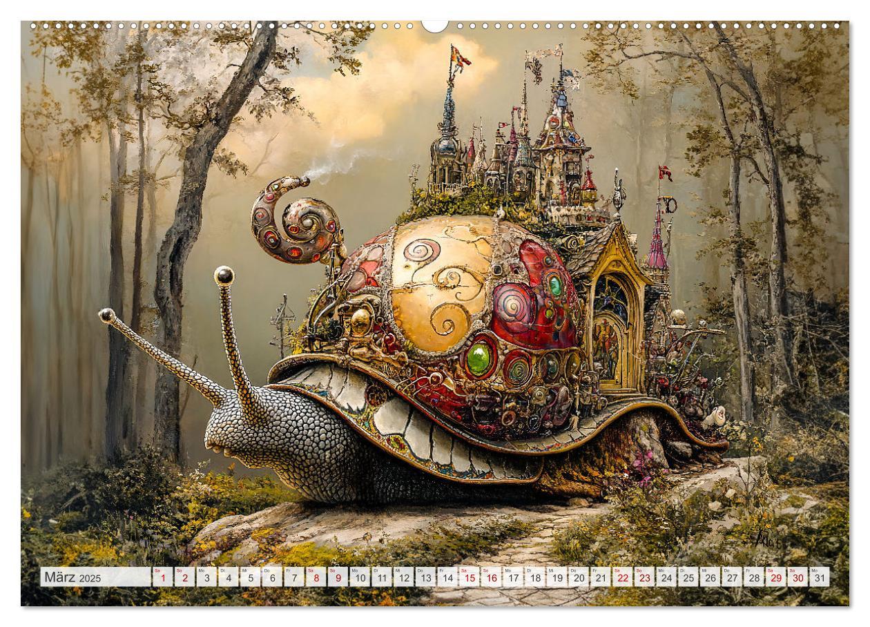 Bild: 9783457217894 | Magische Wesen im Zauberland - Fantasie-Tiere im Steampunk-Kalender...