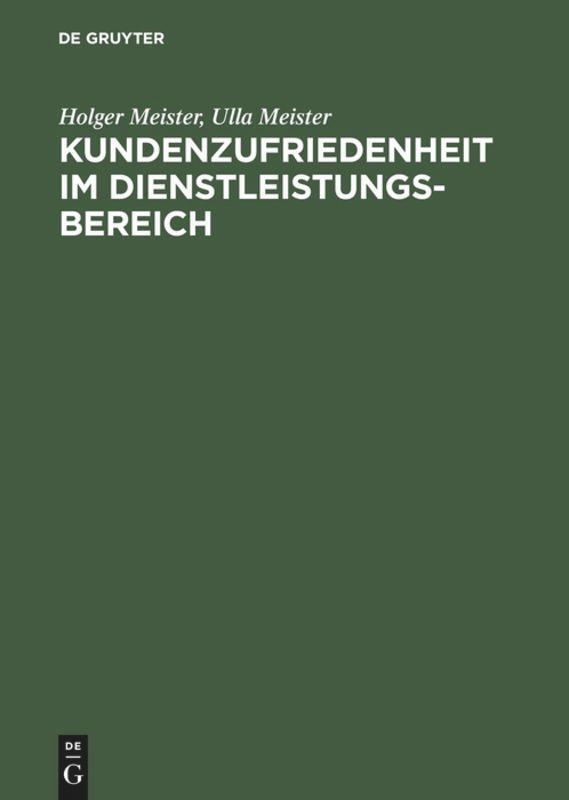 Cover: 9783486248180 | Kundenzufriedenheit im Dienstleistungsbereich | Ulla Meister (u. a.)
