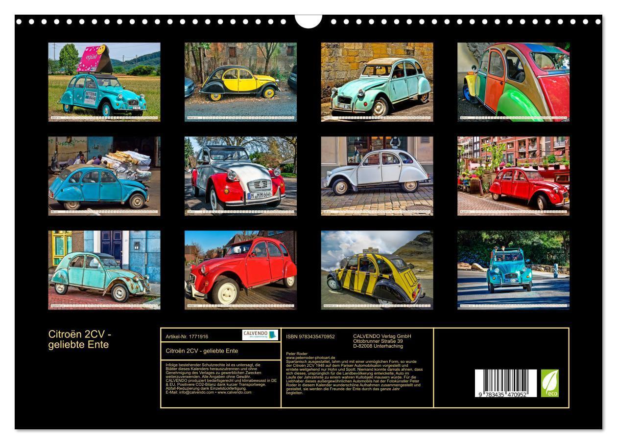 Bild: 9783435470952 | Citroën 2CV - geliebte Ente (Wandkalender 2025 DIN A3 quer),...