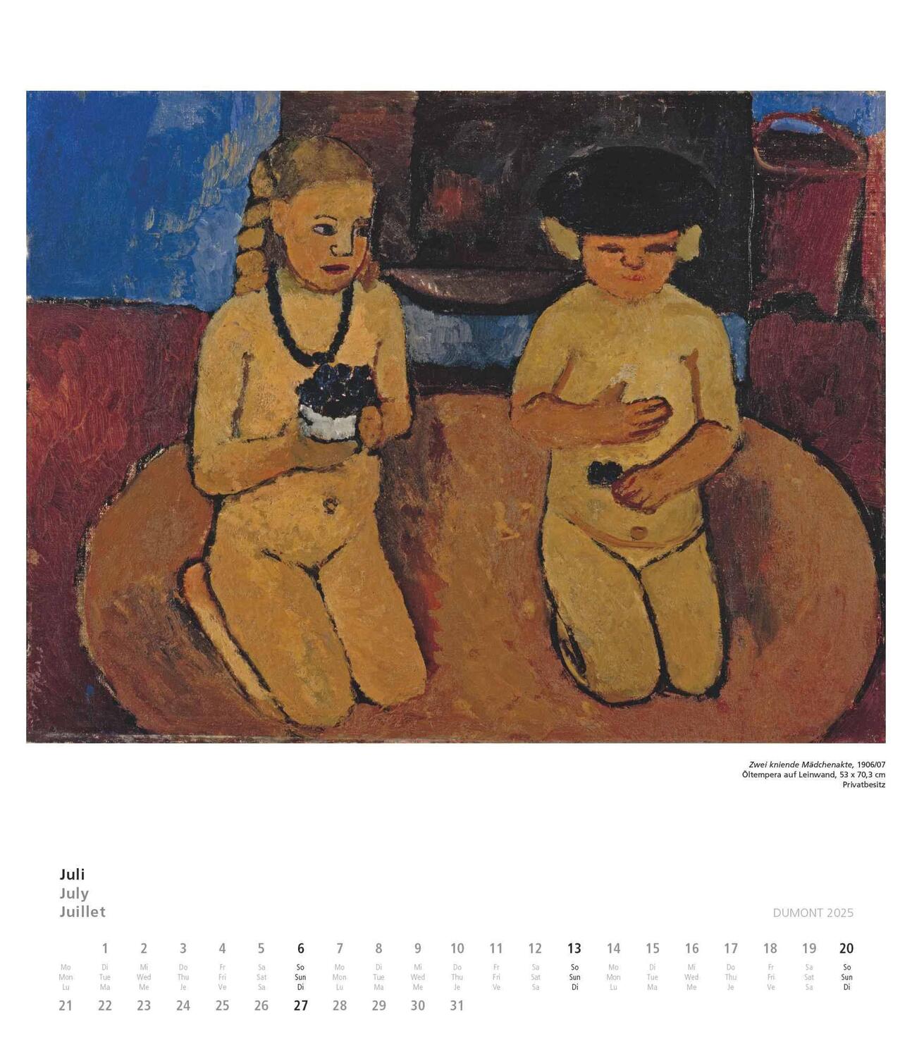 Bild: 4250809653990 | Paula Modersohn-Becker 2025 - Kunstkalender - Wandkalender im...