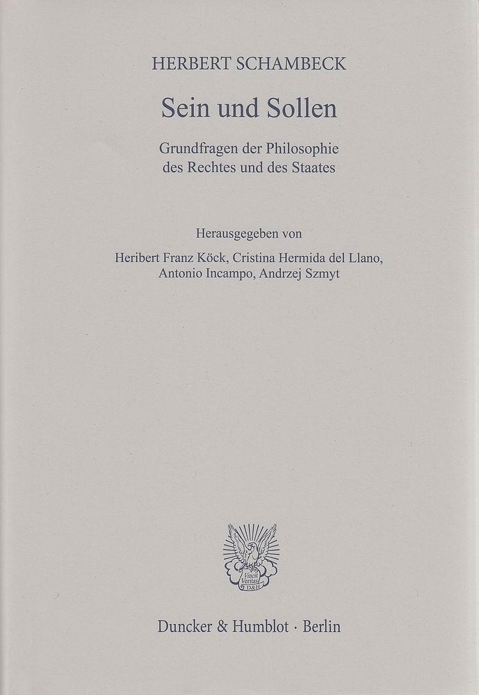 Cover: 9783428143757 | Sein und Sollen. | Herbert Schambeck | Buch | XVI | Deutsch | 2014