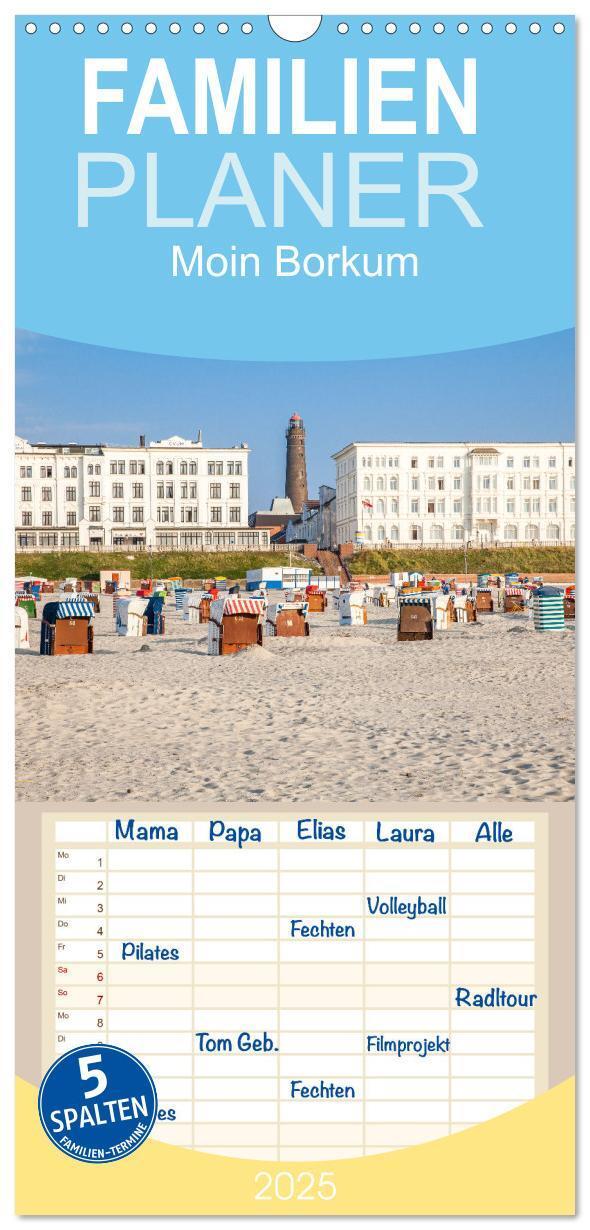 Cover: 9783457102695 | Familienplaner 2025 - Moin Borkum mit 5 Spalten (Wandkalender, 21 x...