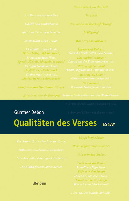 Cover: 9783932245978 | Qualitäten des Verses | Essay | Günther Debon | Buch | 176 S. | 2009