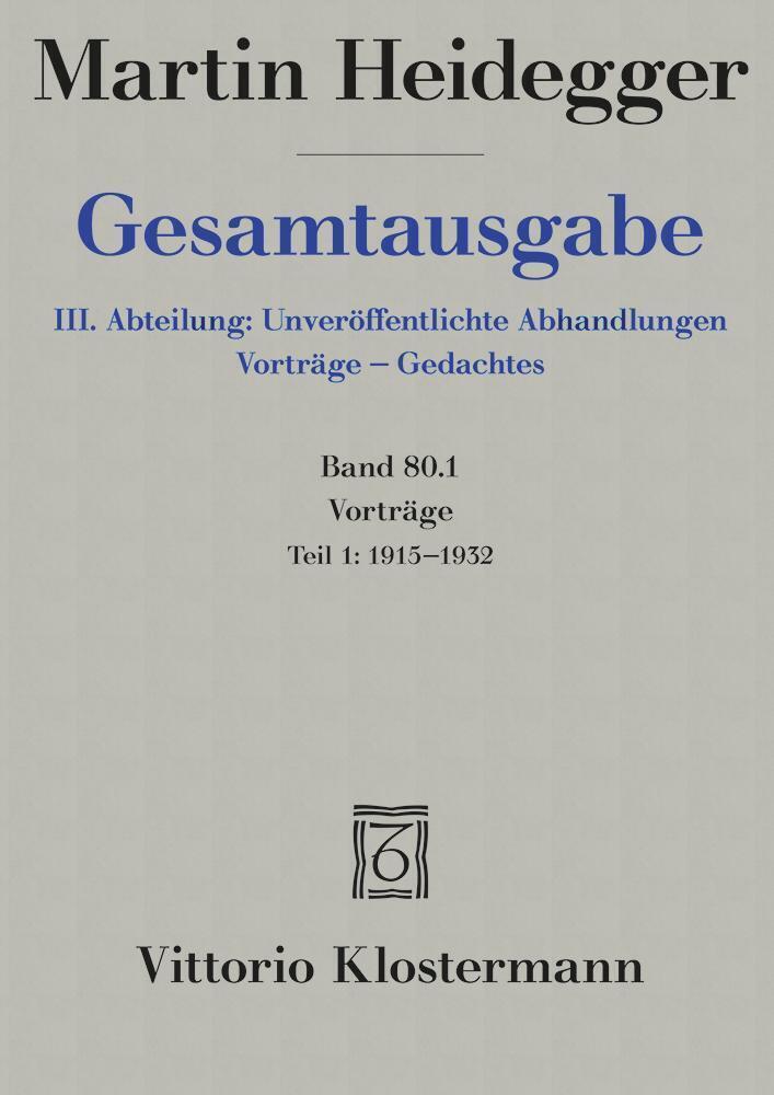 Cover: 9783465038283 | Vorträge. Tl.1 | Günther Neumann | Taschenbuch | 2016 | Klostermann