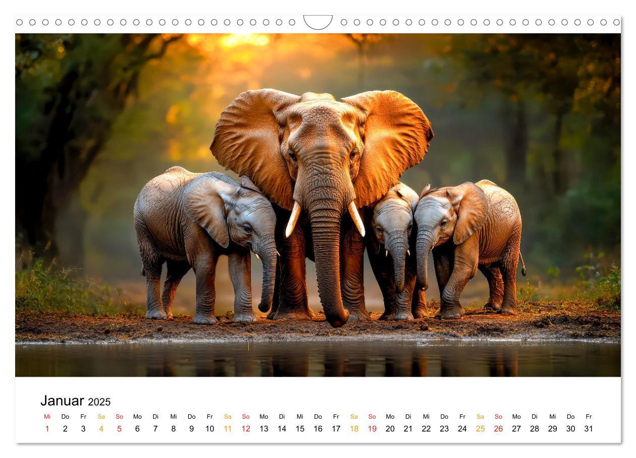 Bild: 9783457240472 | Elefanten - Riesen der Wildnis (Wandkalender 2025 DIN A3 quer),...