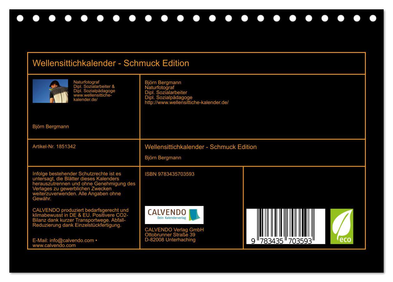 Bild: 9783435703593 | Wellensittichkalender - Schmuck Edition (Tischkalender 2025 DIN A5...