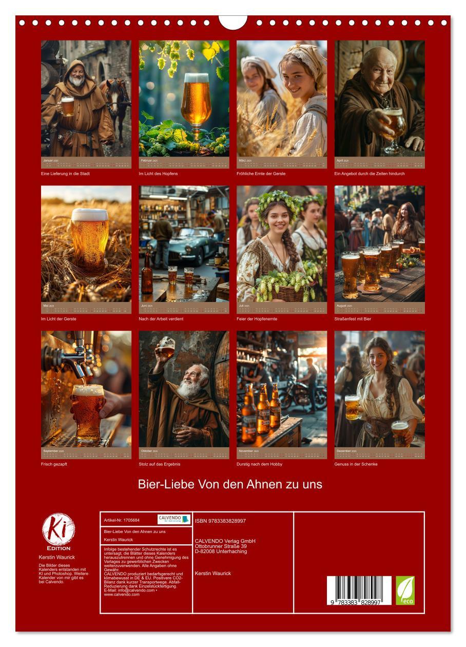 Bild: 9783383828997 | Bier-Liebe Von den Ahnen zu uns (Wandkalender 2025 DIN A3 hoch),...