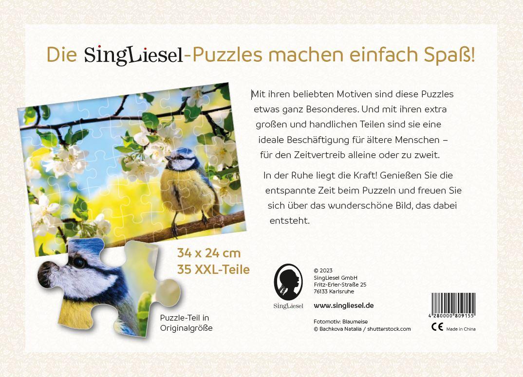 Rückseite: 4280000809155 | Demenz-Puzzle: Blaumeise im Frühling. Das Demenz-Puzzle-Spiel mit...